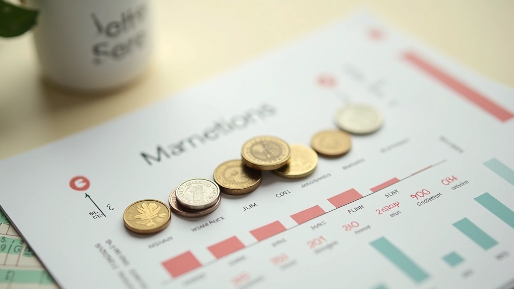 Verschiedene Sparmethoden visualisiert mit Münzen und Diagrammen